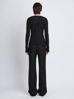 Back image of Camille Top In Gauze Viscose Knit in black