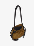 Aerial image of Nylon Drawstring Pouch in FATIGUE with strap extended