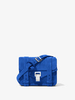 Front image of Suede PS1 Mini Crossbody Bag in ELECTRIC BLUE