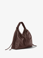 Side image of Large Drawstring Shoulder Bag - MOCHA