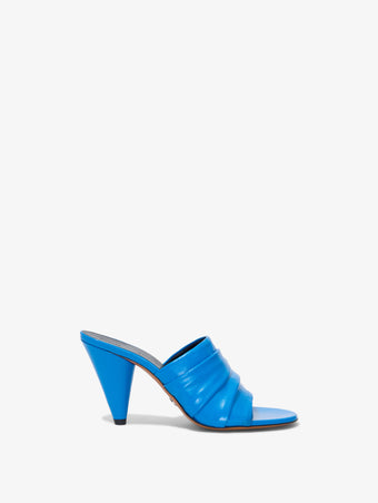 Front image of Gathered Cone Sandals - 85mm in AQUA