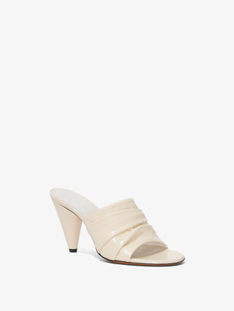 3/4 Front image of Gathered Cone Sandals - 85mm in CREAM
