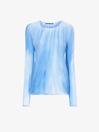 Flat image of Ice Dyed T-Shirt in blue multi