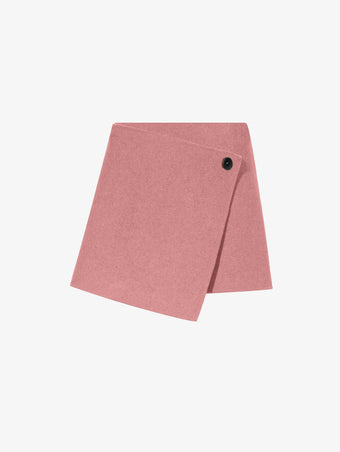 Flat image of Melton Wool Wrap Skirt in dusty pink melange