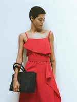 Proenza Schouler Editorial Image of model wearing Reign Dress in Washed Cotton in Brick