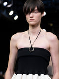Runway image of 3 Ring Necklace in GOLD/GOLD/SILVER