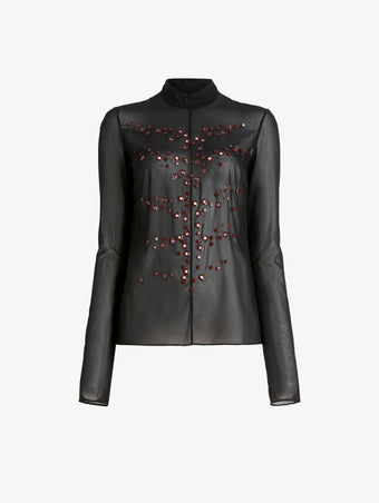 Proenza Schouler Still Life Image of AILANI TOP IN STRETCH GEORGETTE in Black