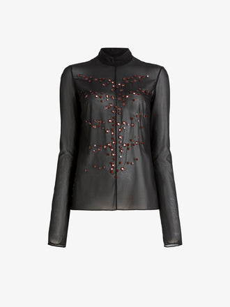 Proenza Schouler Still Life Image of AILANI TOP IN STRETCH GEORGETTE in Black