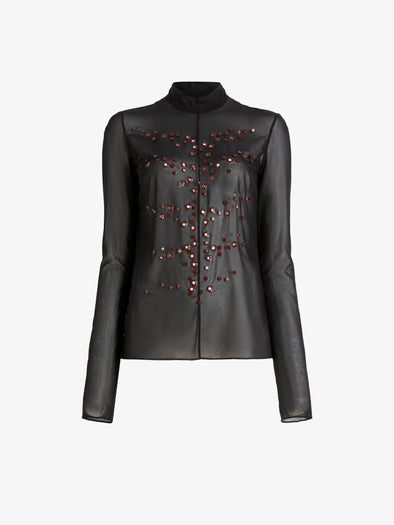 Proenza Schouler Still Life Image of AILANI TOP IN STRETCH GEORGETTE in Black