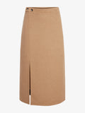 Proenza Schouler Flat image of model wearing Adrian Skirt in Brushed Wool in CAMEL