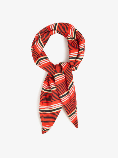 Proenza Schouler Still Life Image of Amira Scarf in Printed Silk Habotai in Vermillion Multi