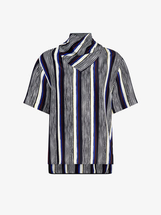 Proenza Schouler Still Life Image of Amira Top in Printed Silk Habotai in Black Multi