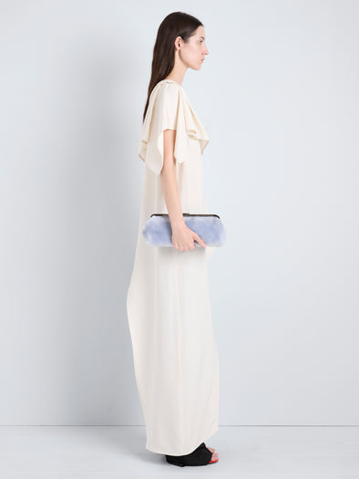 Proenza Schouler image of model wearing Armory Clutch in Soft Shearling in Wisteria