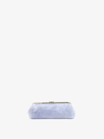 Proenza Schouler Still Life Front image of Armory Clutch in Soft Shearling in Wisteria