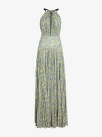 Proenza Schouler Still Life Image of Aveline Dress in Pleated Sheer Printed Jersey in Yellow Multi 