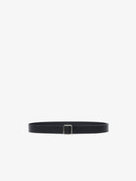 Front image of Square Slider Belt in Vegan Leather in black