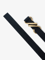 Detail image Monogram Belt in Embossed Leather in BLACK