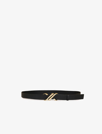 Flat image of Monogram Belt in Shiny Calf in black