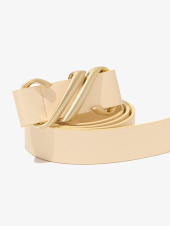 Detail image of Monogram Belt in Shiny Calf in birch