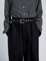 Proenza Schouler Image of model wearing Wide Braid Belt in Croc Embossed Calf in Black