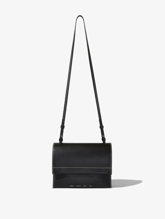 Front image of Accordion Flap Bag in BLACK
