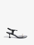 Side image of the Tee Toe Ring Sandals in black/cream