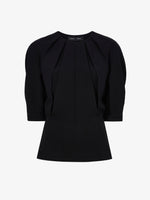 Flat image of Georgia Top In Matte Viscose Crepe in black