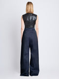 Back image of model wearing Raver Pant In Soft Cotton Twill in navy