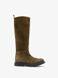 Proenza Schouler Front image of Bank Boots in Calf Suede in Bark
