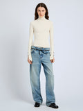 Proenza Schouler front full length image of the Belle Top in Silk Cashmere in Off White
