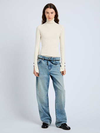 Proenza Schouler Still Life image of the Belle Top in Silk Cashmere in Off White