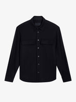 Proenza Schouler Still Life image of Beni Shirt in Jersey Flannel in Black