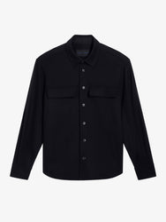 Proenza Schouler Still Life image of Beni Shirt in Jersey Flannel in Black