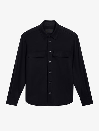 Proenza Schouler Still Life image of Beni Shirt in Jersey Flannel in Black