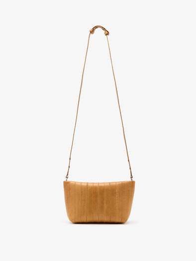 Proenza Schouler front image of Bond Bag in Eel in Beige with strap elongated