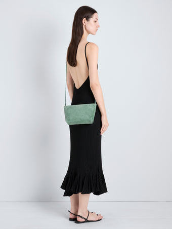 Proenza Schouler Image of Model wearing Bond Bag in Suede in Patina