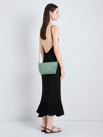 Proenza Schouler Image of Model wearing Bond Bag in Suede in Patina