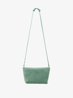 Proenza Schouler Front Still Life Image of Bond Bag in Suede in Patina with Strap Extended