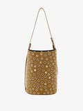 Proenza Schouler Front image of Brant Bucket Bag in Eyelet Covered Suede in Hazelnut