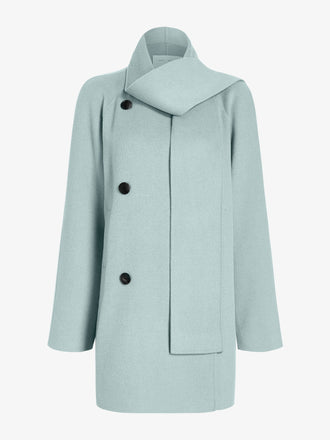 Proenza Schouler Still Life image of Brisa Coat in Lightweight Double Face Wool in Jade