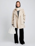 Proenza Schouler Front full length image of model wearing Brisa Coat in Lightweight Double Face Wool in Off White