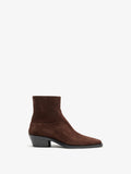 Proenza Schouler Front image of Bronco Ankle Boots in Suede in chocolate