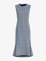Proenza Schouler Still Life image of Bruna Dress in Plaid Wool Nylon in Blue Multi