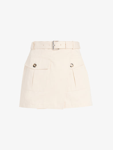 Proenza Schouler Still life Image of the Bruni Short in Cotton Drill in Marzipan