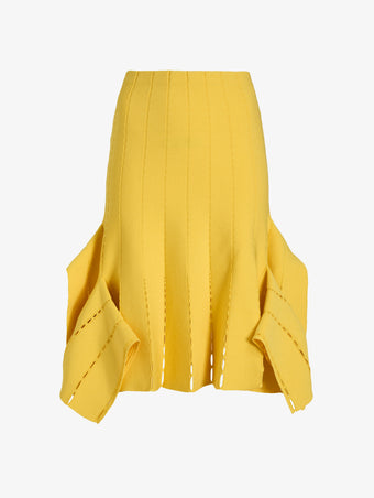 Proenza Schouler Still Life Image of CALLA SKIRT IN VISCOSE SILK POINTELLE in Chrome Yellow