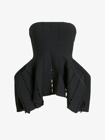 Proenza Schouler Still Life Image of CALLA TOP IN VISCOSE SILK POINTELLE in Anthracite