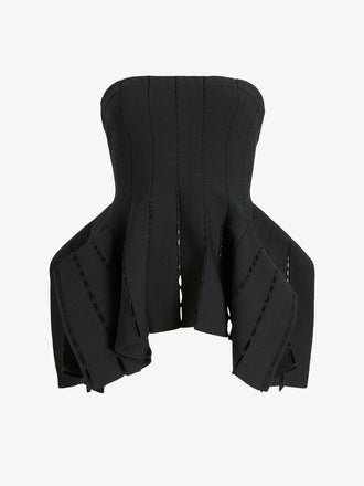 Proenza Schouler Still Life Image of CALLA TOP IN VISCOSE SILK POINTELLE in Anthracite