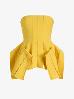 Proenza Schouler Still Life Image of CALLA TOP IN VISCOSE SILK POINTELLE in Chrome Yellow