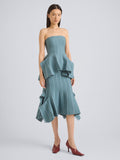 Proenza Schouler Front On Model Image of CALLA SKIRT IN VISCOSE SILK POINTELLE in Haze