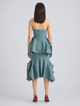 Proenza Schouler Back On Model Image of CALLA TOP IN VISCOSE SILK POINTELLE in Haze